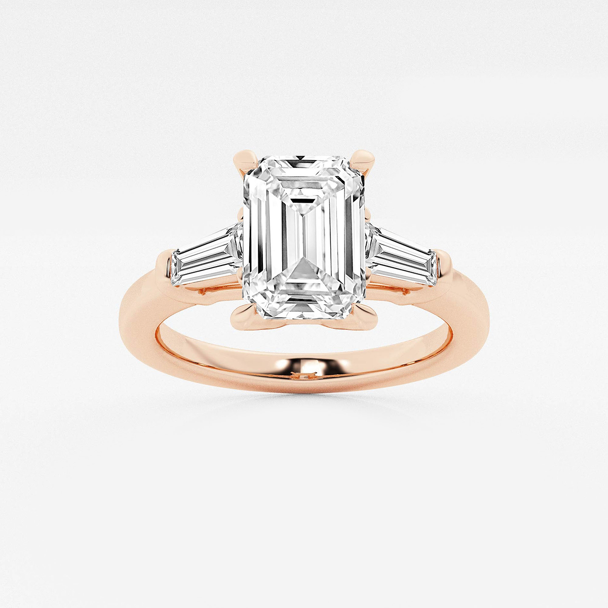 2 3/4 ctw Emerald Lab Grown Diamond Engagement Ring